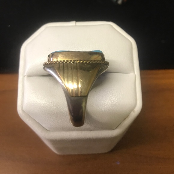 Men's Navajo turquoise ring - Picture 2 of 4