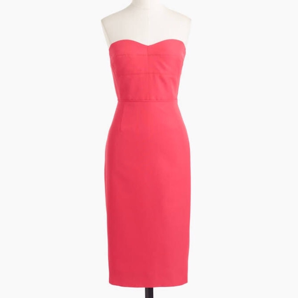 J.Crew Coral Strapless Pencil Dress
