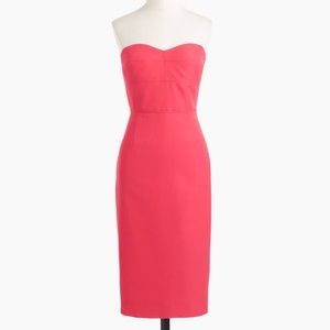 J.Crew Coral Strapless Pencil Dress