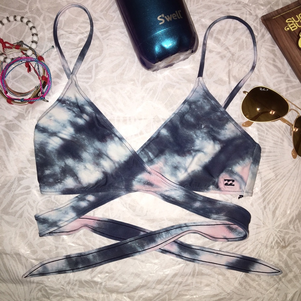 Billabong Tidal Wave Tie Dye Wrap Bikini Top