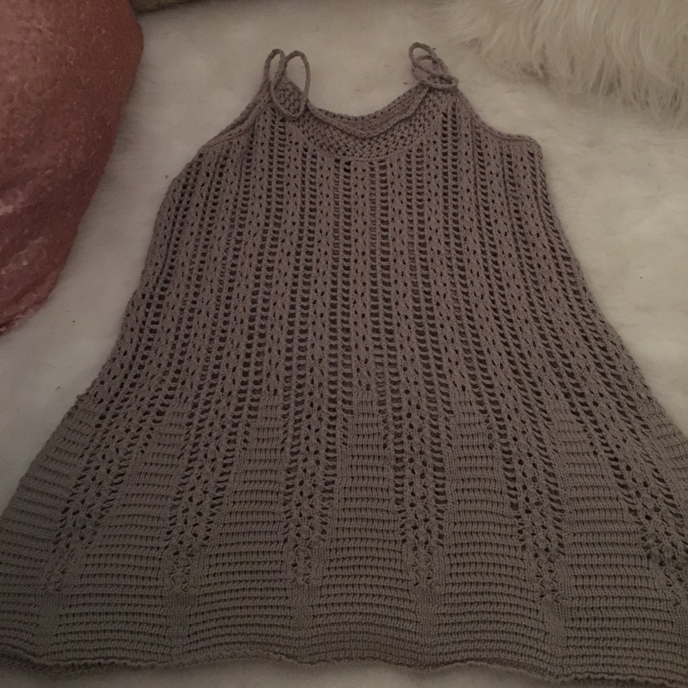 Spaghetti strap crochet tank top