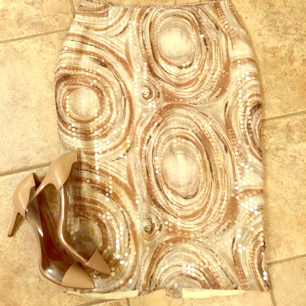 Beautiful hand painted silk & sequin skirt