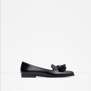 Zara tassel black flats