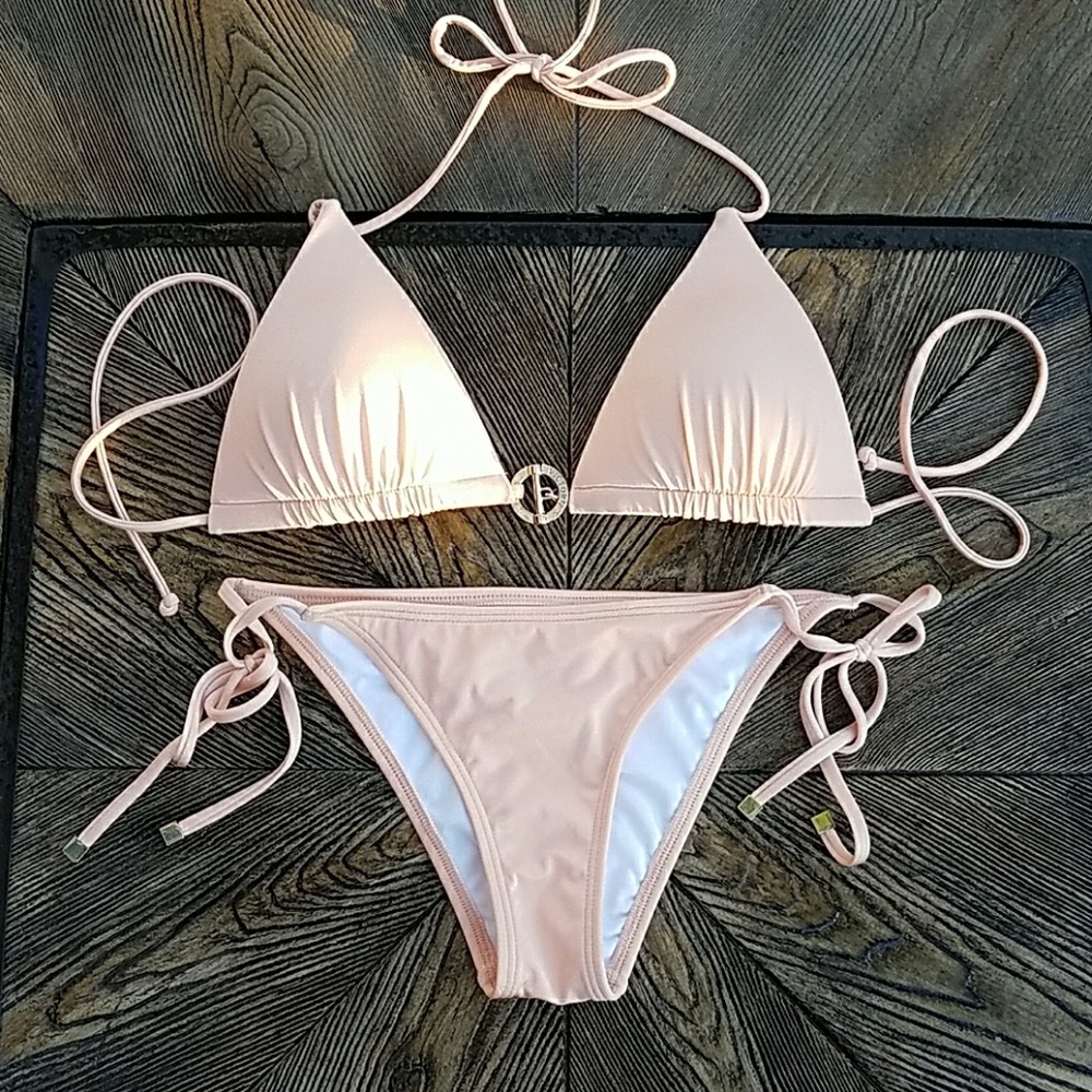 Satin Peach Bikini