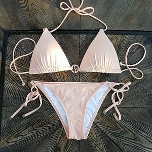 Satin Peach Bikini