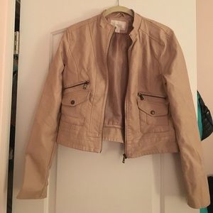 Pink Faux Leather Jacket