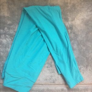 OS solid teal Lularoe leggings