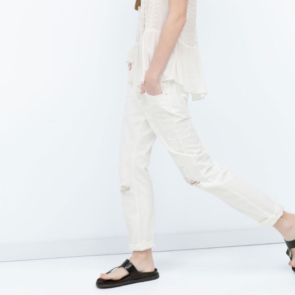 Distressed zara jeans