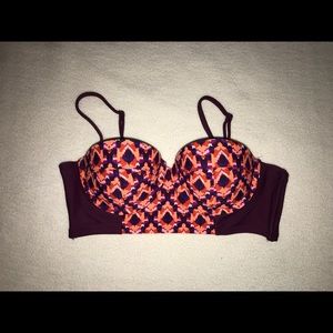 Purple Pattern Swim Top