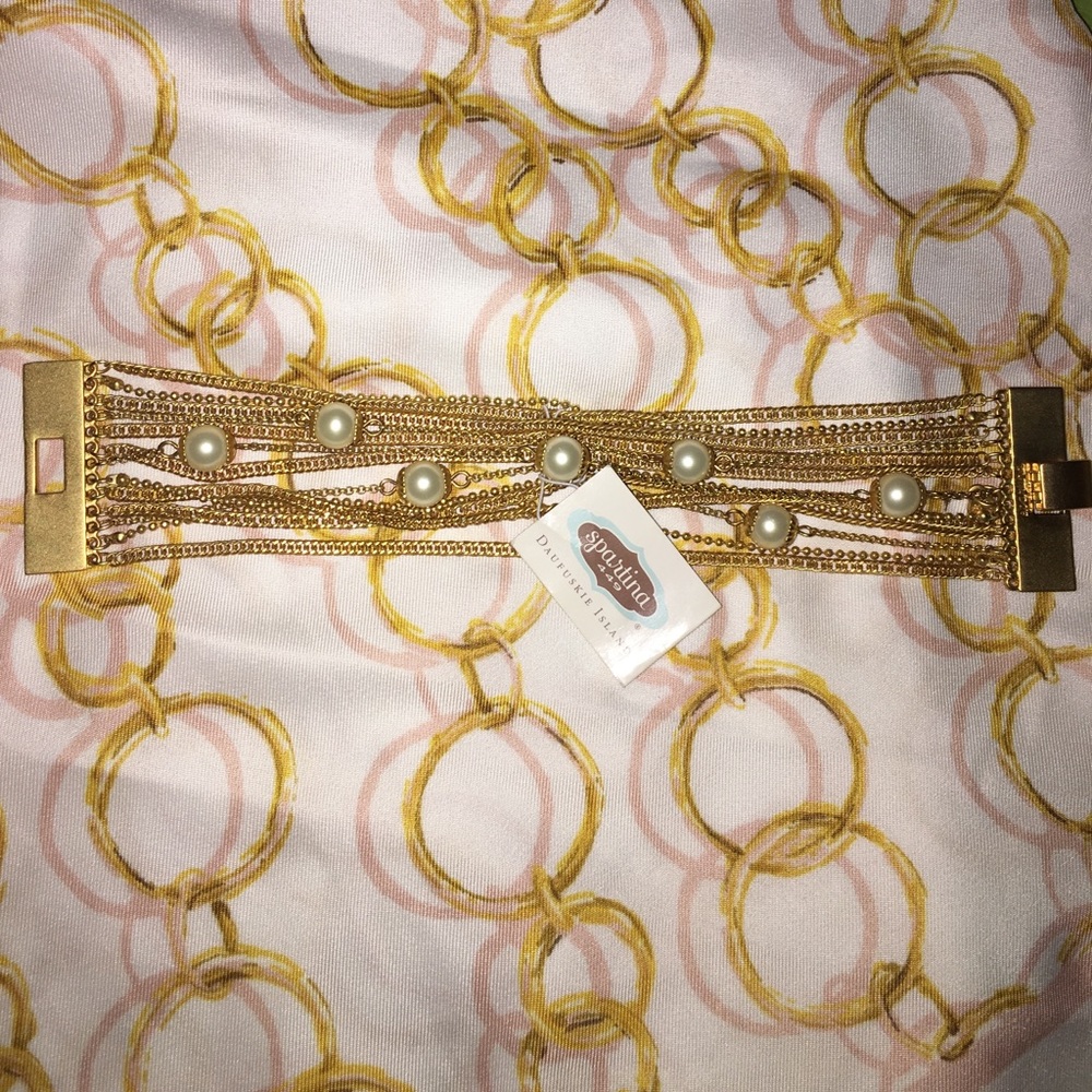 Spartina 449 Linear Pearl Bracelet (cream).
