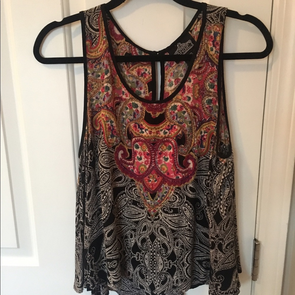 Angie Floral Print Sleeveless Blouse