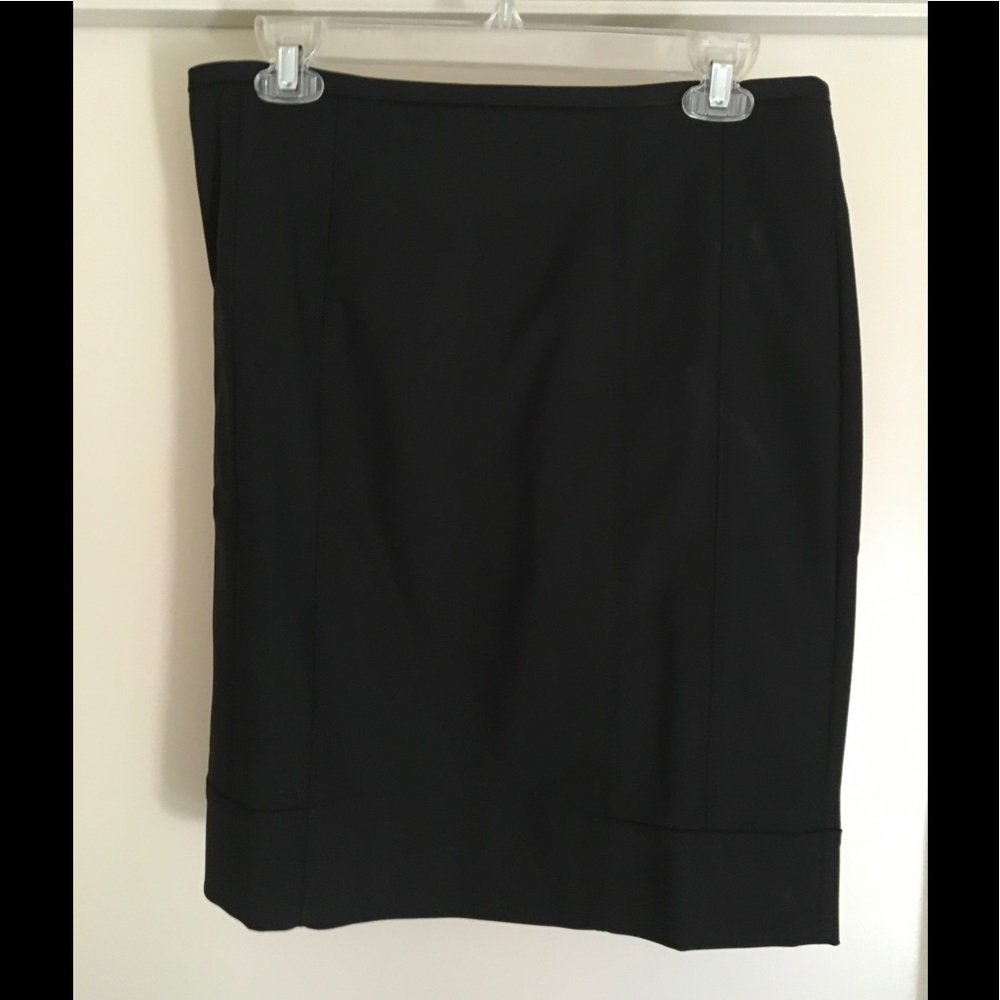 WHBM Black Pencil Skirt with Gold Zipper