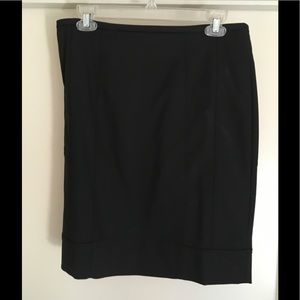 WHBM Black Pencil Skirt with Gold Zipper
