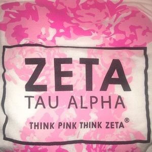 ZTA Zeta Tau Alpha Pink Ribbon Long Sleeve Top