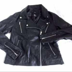 Classic black leather jacket