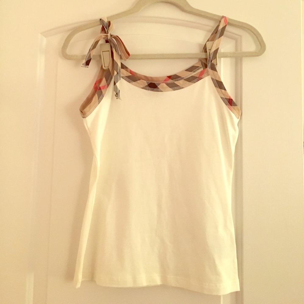 White Burberry tank top size S