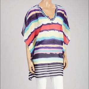 Colorful sheer tunic