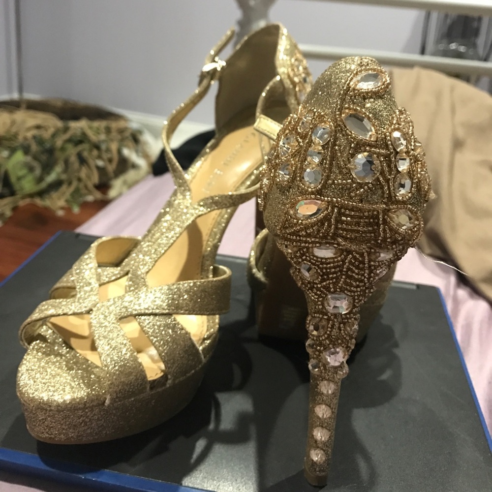 Gold dress heels