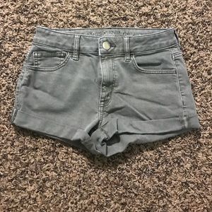 army green jean shorts