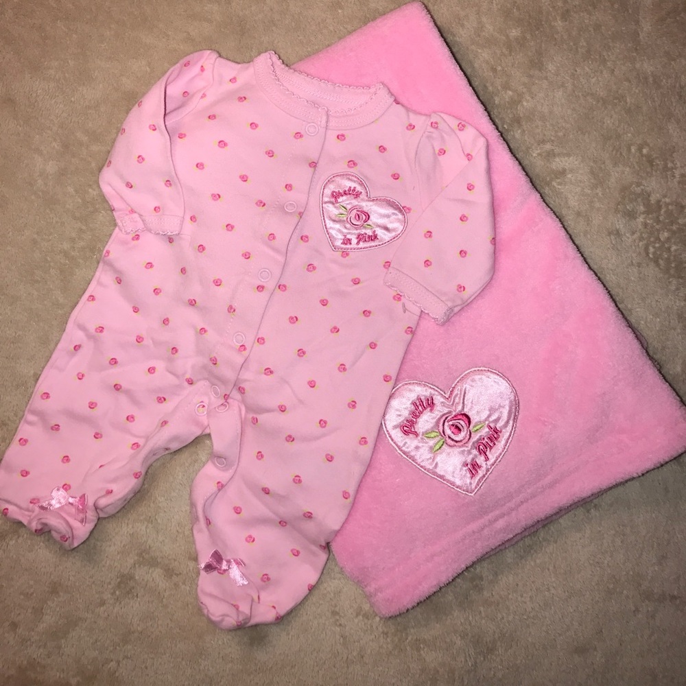 Matching pajamas and blanket set
