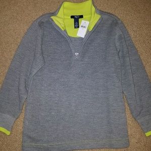 New GAP Boys Sz XS Half-Zip Gray Sweater