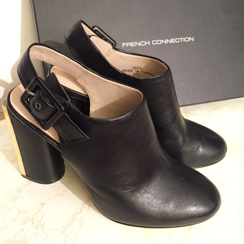 French Connection round toe leather sandal