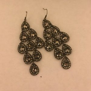 Black statement earrings