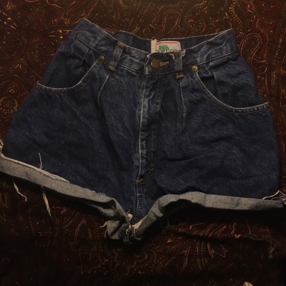 Dark Blue Vintage Palmettos high waisted shorts