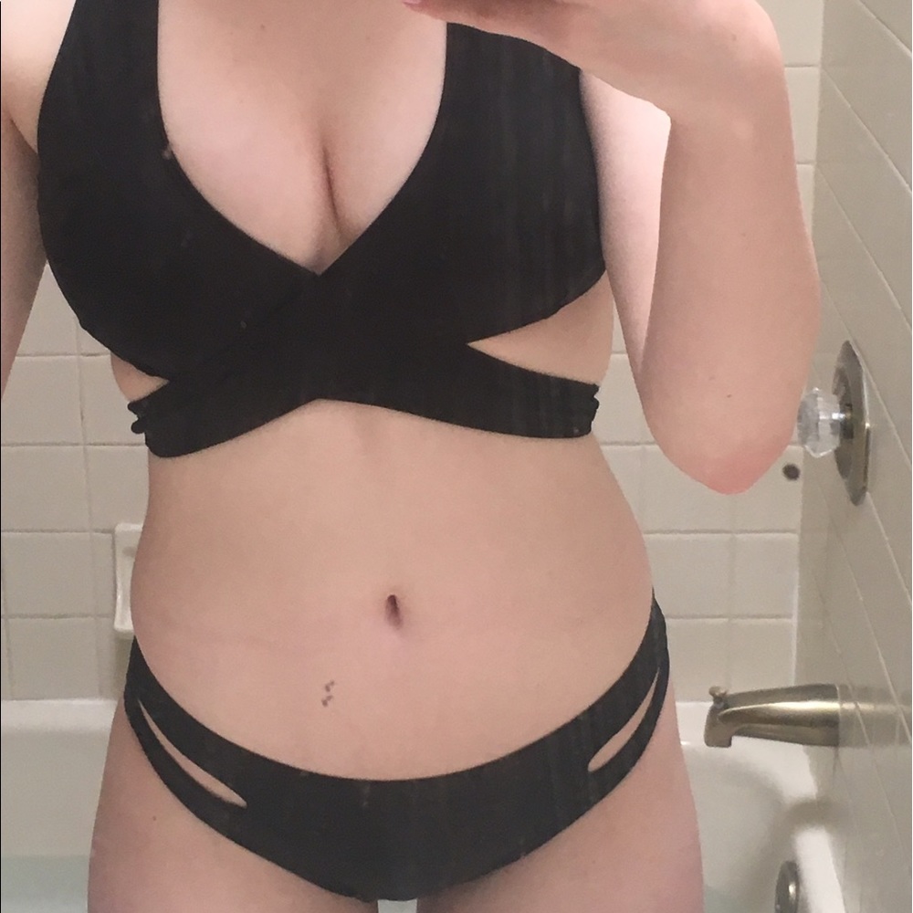 Black strappy bikini