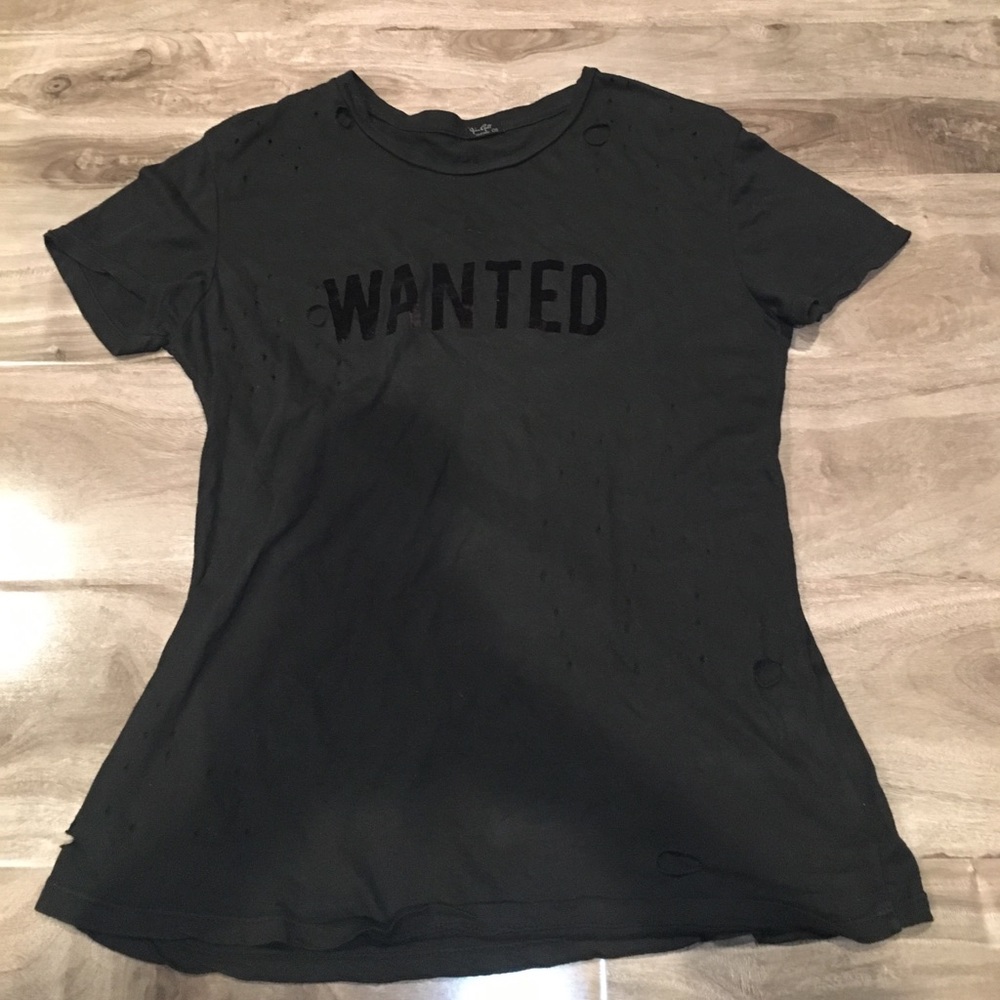 black graphic tee shirt