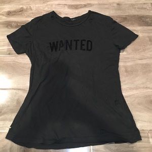 black graphic tee shirt