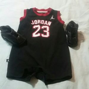 Boys Jordan Short all with Black Jordan Shoes