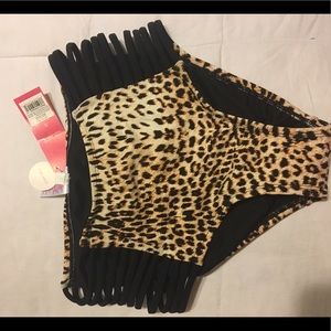 High Waisted Bikini bottom NWT cheetah print