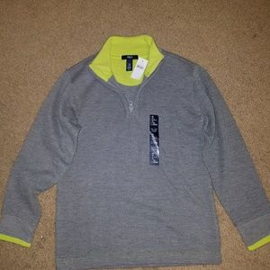 New GAP Boys Sz Med (8/9) half-zip gray sweater