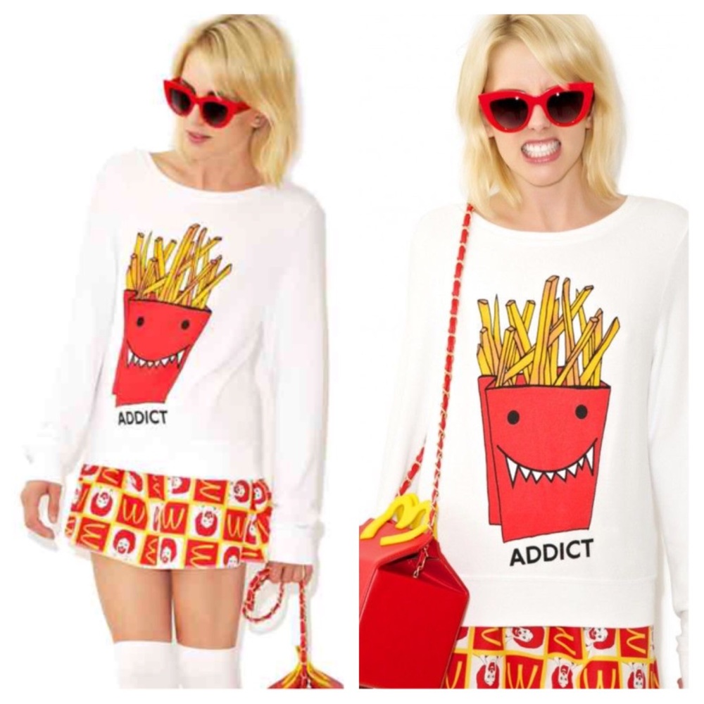 New Wildfox French Fry Addict Soft Jumper