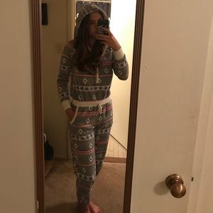 Fleece pajama onesie
