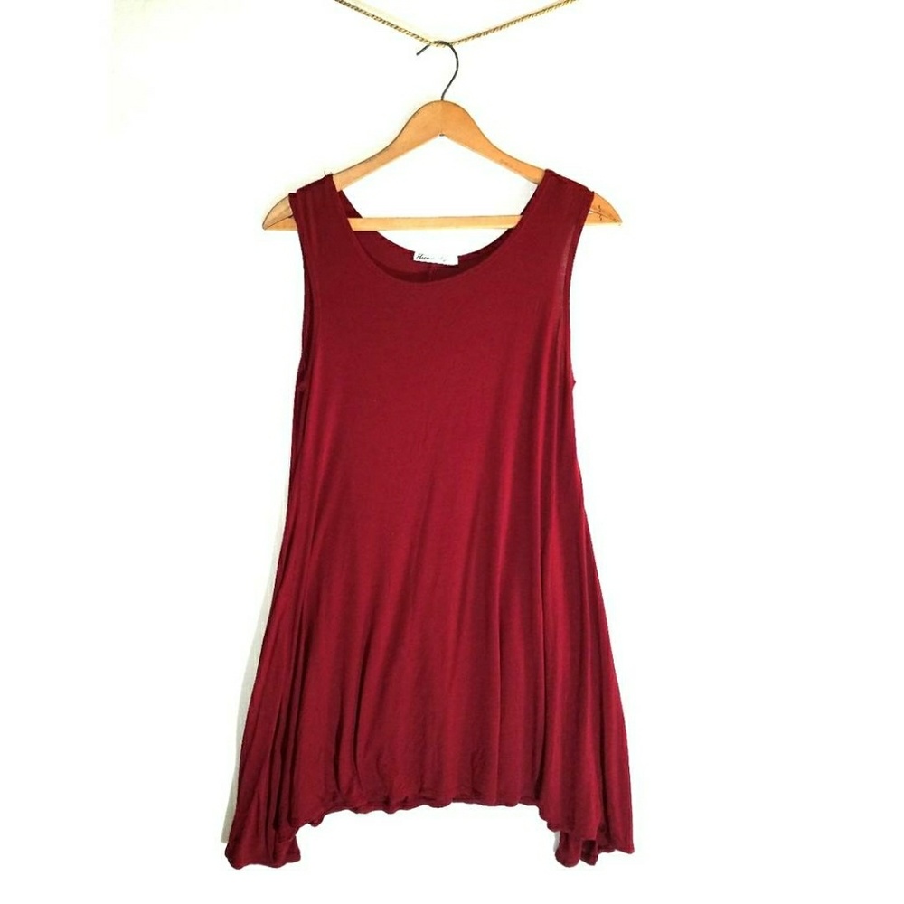 Deep Red Sleeveless Summer Dress