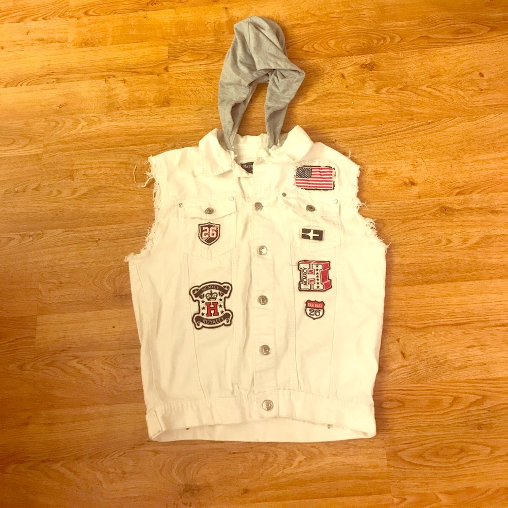 Cut-off White Jean Jacket