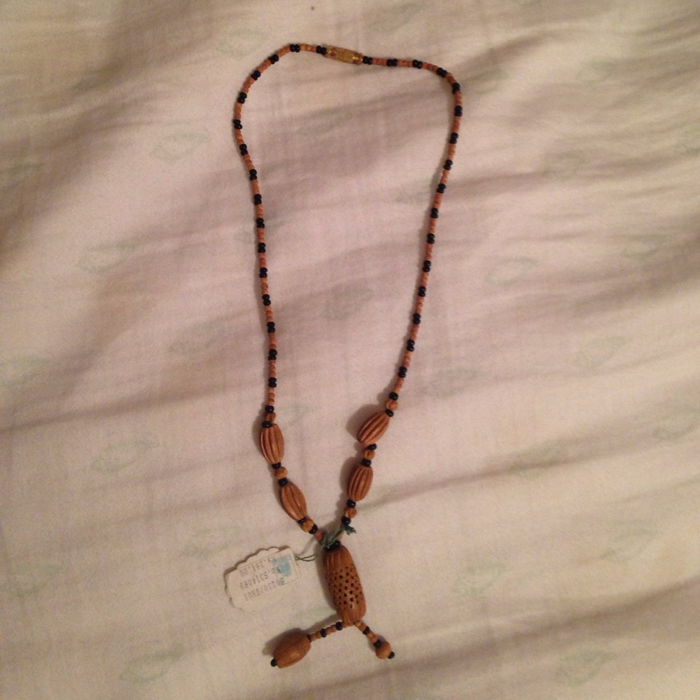 Authentic Indian wooden bead necklace
