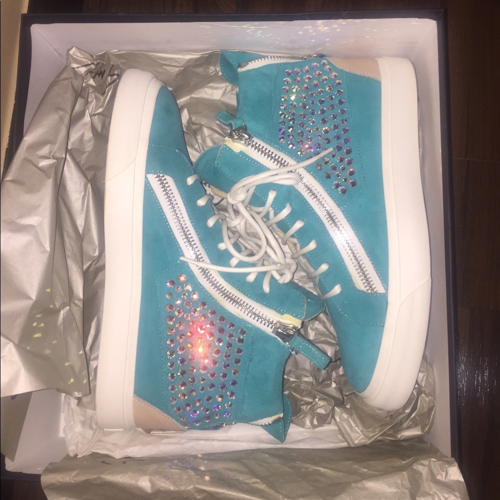 Giuseppe Zanotti Swarovski suede sneakers size 39