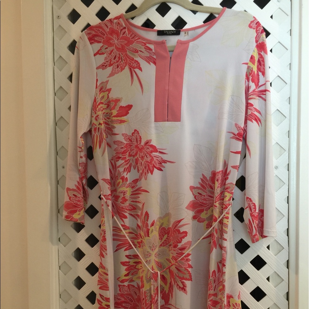 Tahari Petite Floral Dress Size M