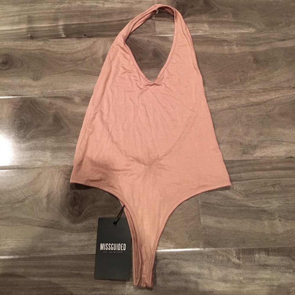 NEW nude/taupe body suit with open back