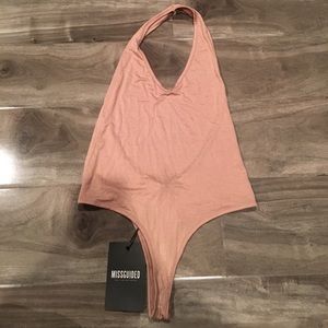 NEW nude/taupe body suit with open back