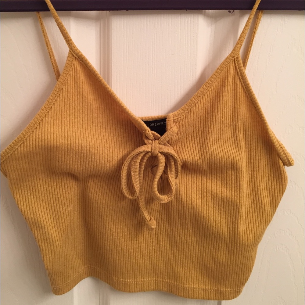 FOREVER 21 yellow crop top