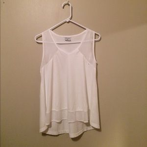 Color Me Cotton White Flowy Tank