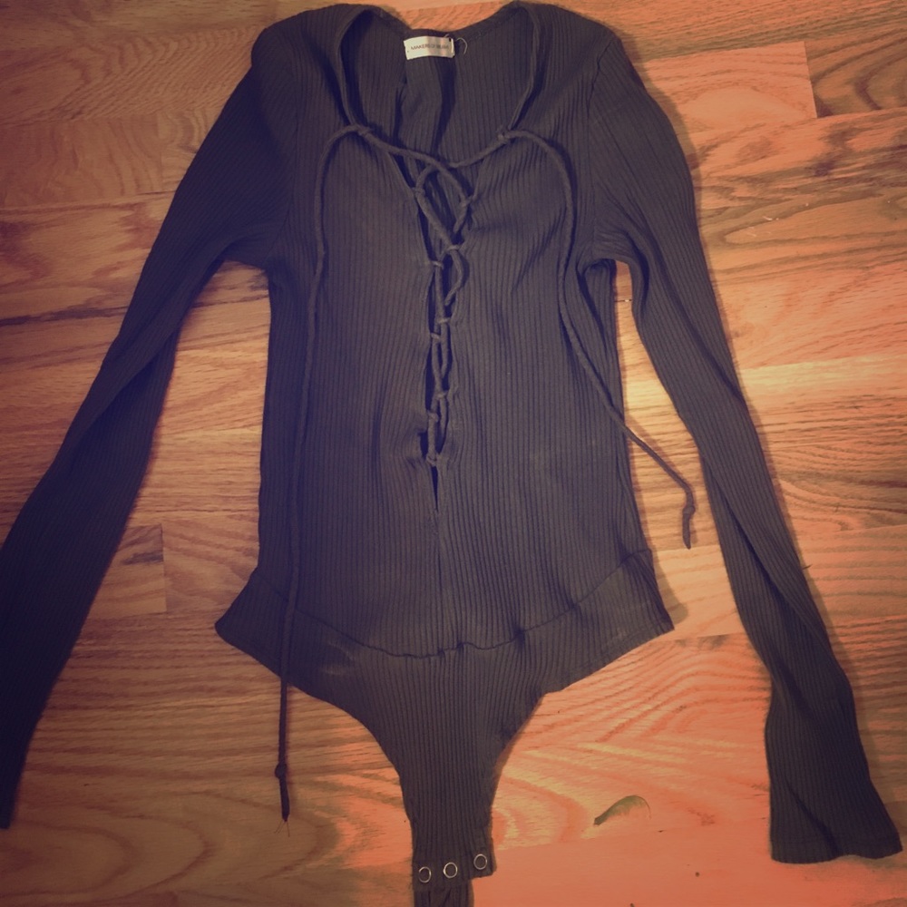Gently used olive green bodysuit
