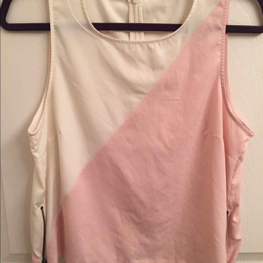 BANANA REPUBLIC Pink + White tank top