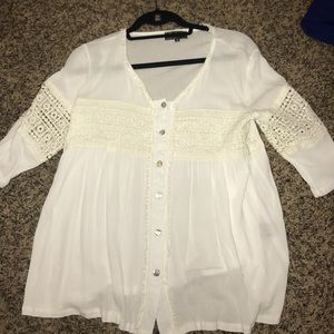 white button up blouse
