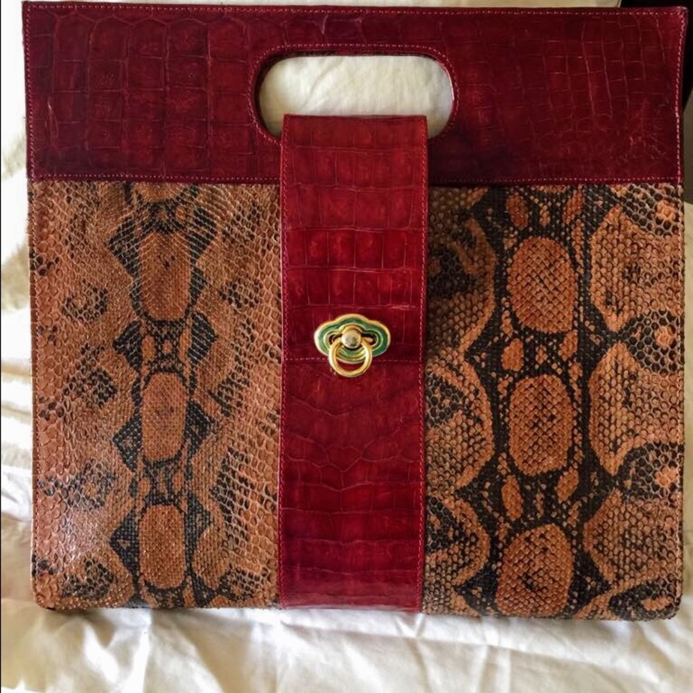 Python And Crocodile Large Clutch! - image 1