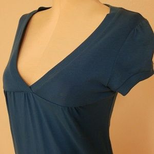 Blue Top V-Neck Shirt